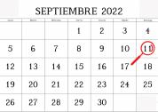 Calendario septiembre 2022